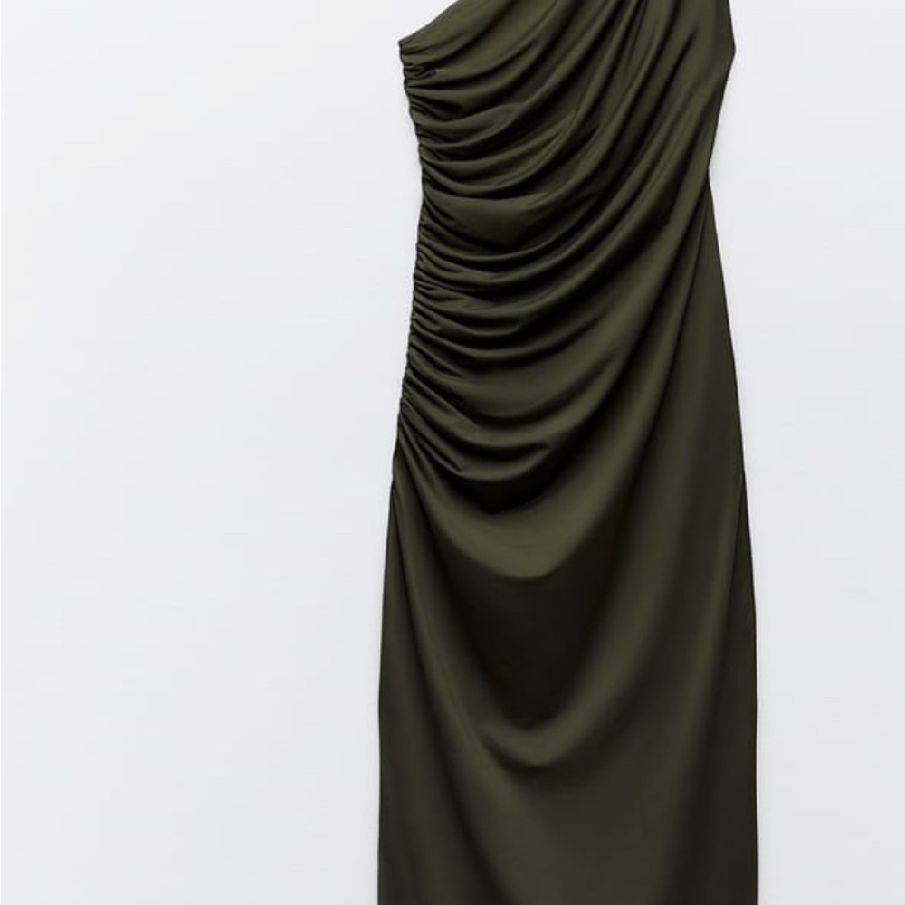 COPY - DRAPED FITTED ASYMMETRICAL DRESS.